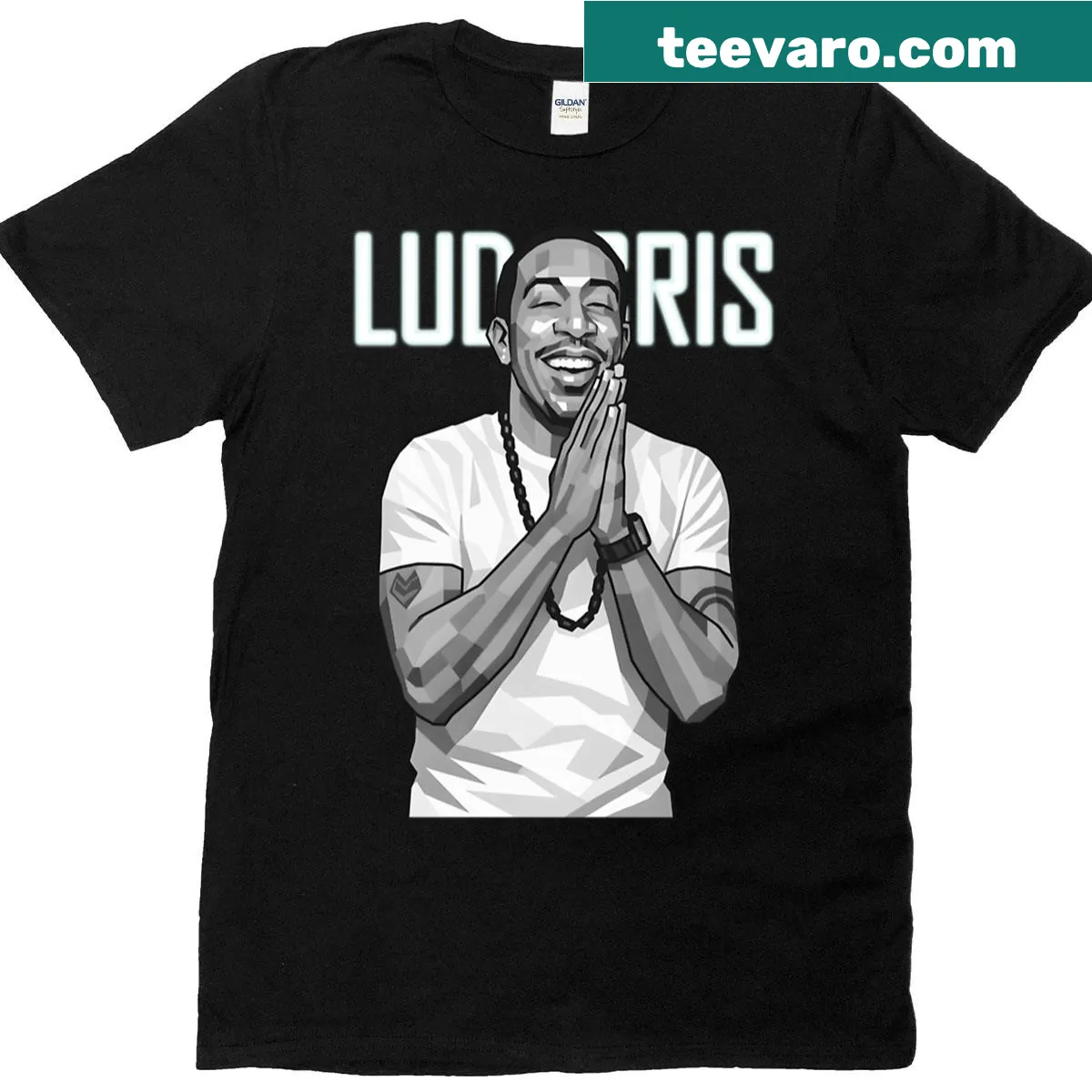 Vintage-inspired graphic of Ludacris on an oversized t-shirt — on a men's t-shirt