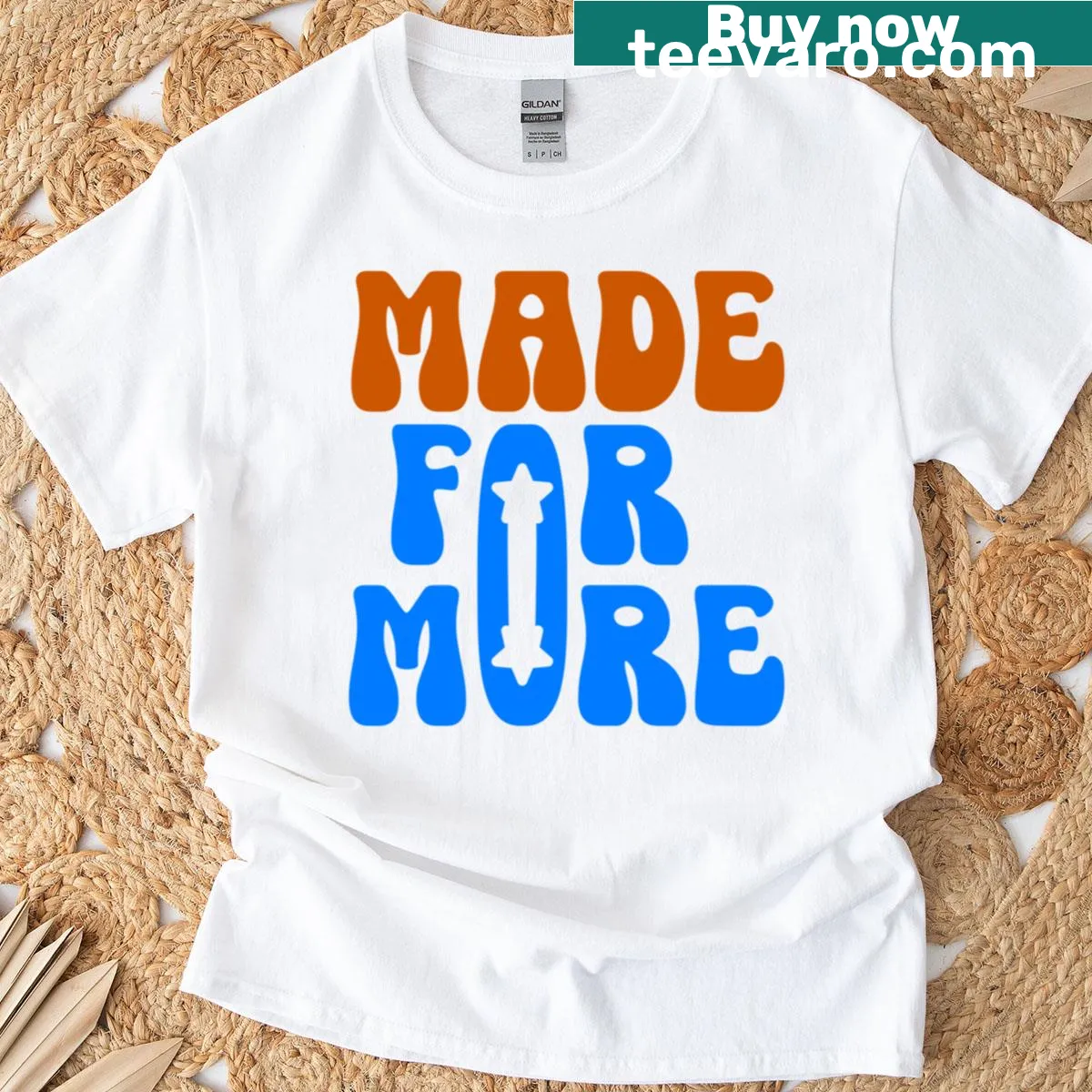 Oversized t-shirt with a motivational faith-based quote in bold typography. — on a men's t-shirt