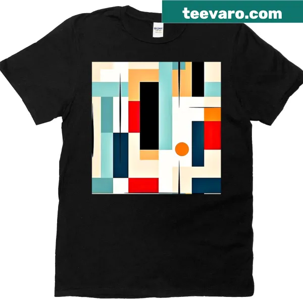 Mid-century modern geometric design oversized T-shirt