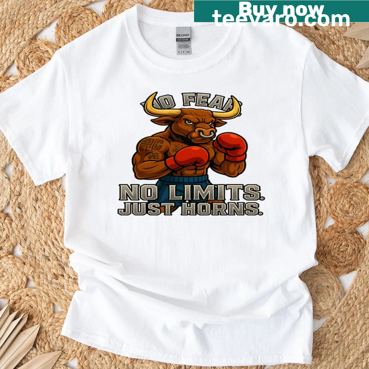 Bold T-shirt featuring a Minotaur graphic — on a men's t-shirt