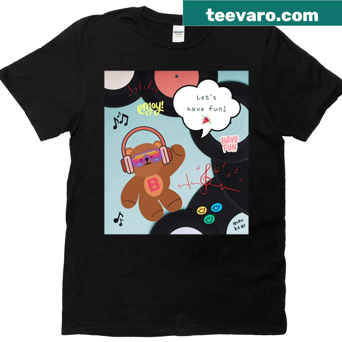 Oversized T-shirt with a bear and fun message graphic — on a men's t-shirt