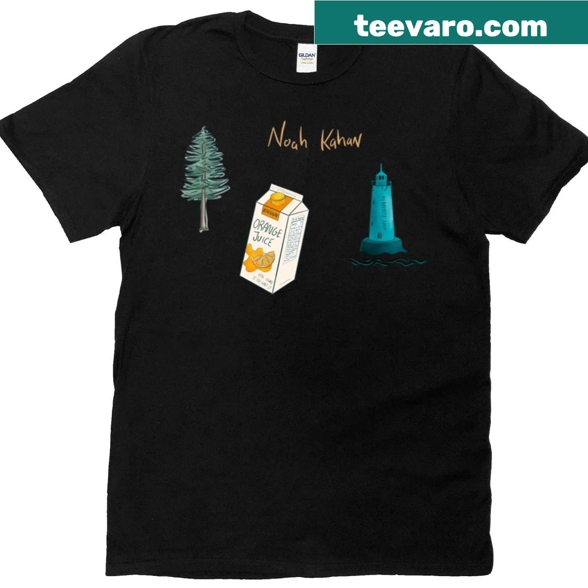 Illustrated sticker set inspired by Noah Kahan on t-shirt — on a men's t-shirt