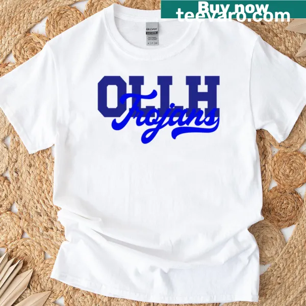 Bold Ollh Trojans logo design on a t-shirt