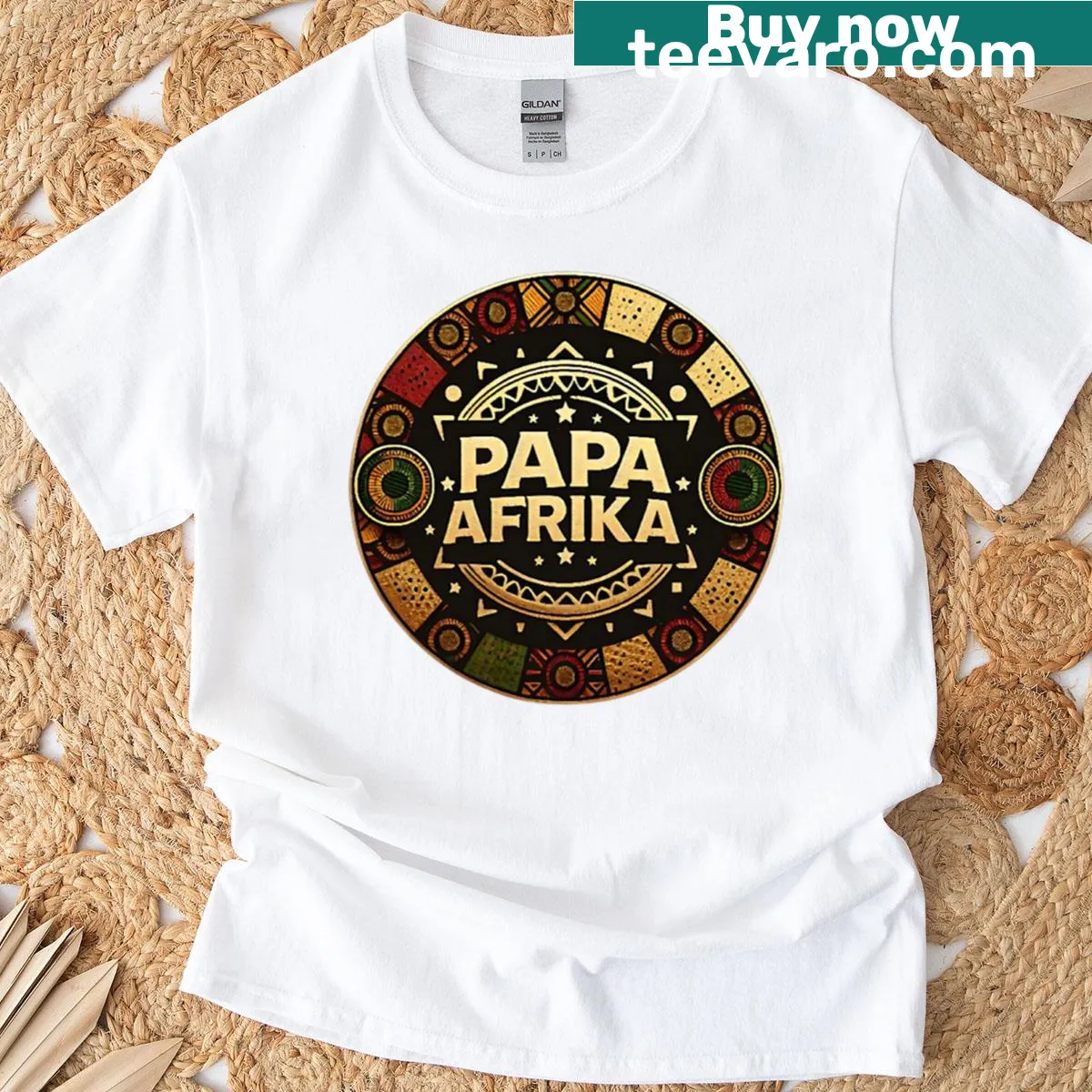 Bold graphic celebrating African heritage on a t-shirt — on a men's t-shirt