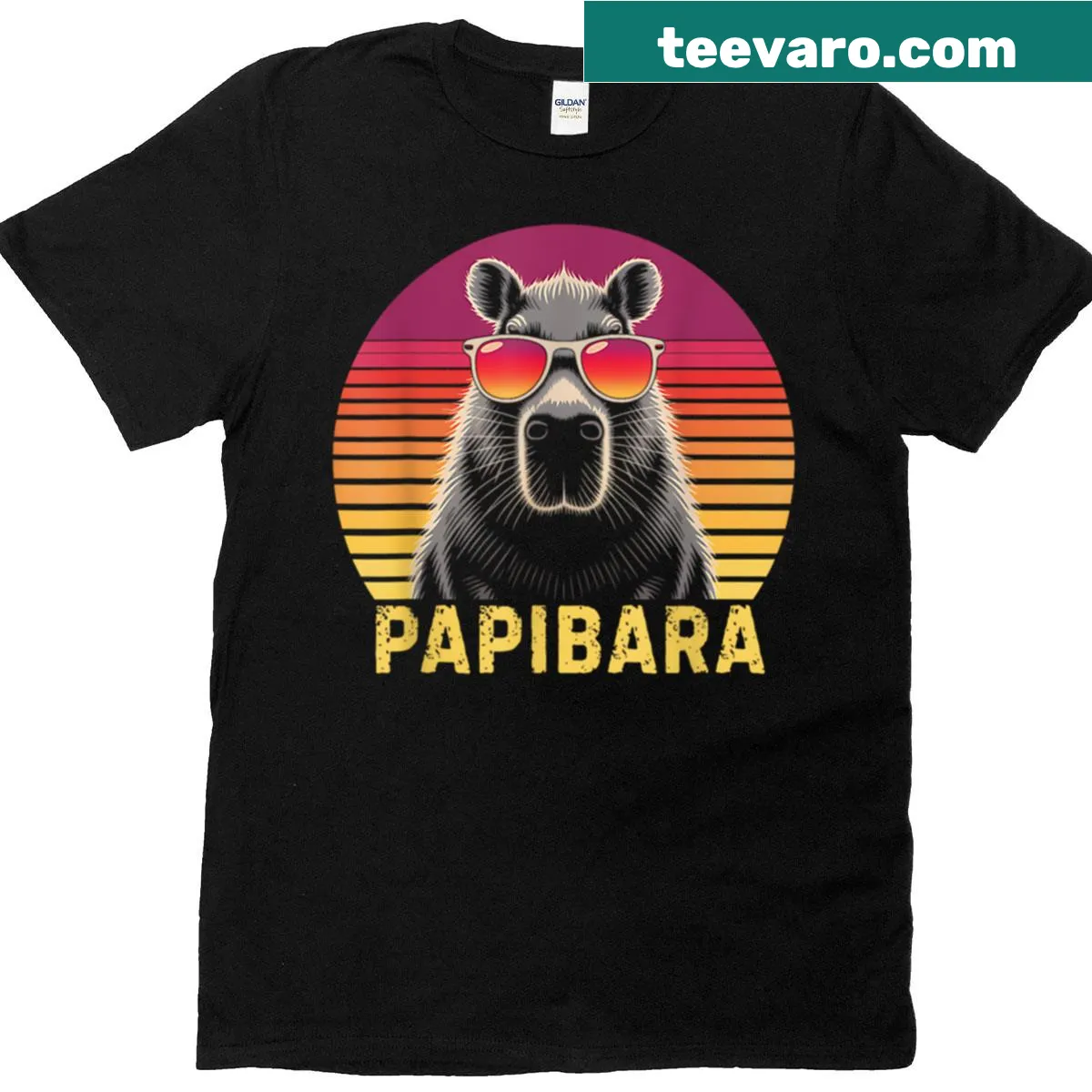 Retro vintage Capybara graphic with 'Best Dad' text — on a men's t-shirt