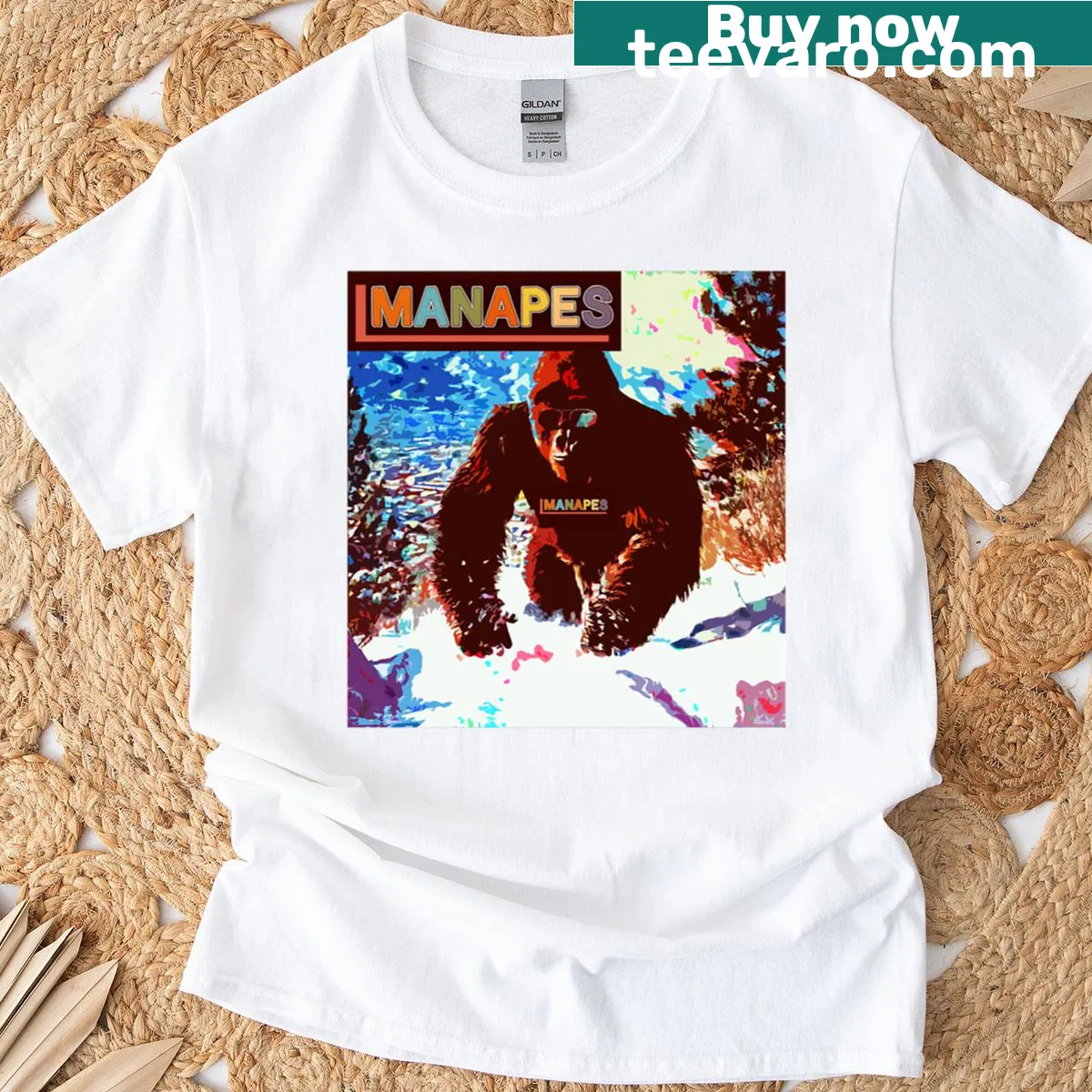 Retro T-shirt featuring an illustration of Bigfoot or Sasquatch — on a men's t-shirt