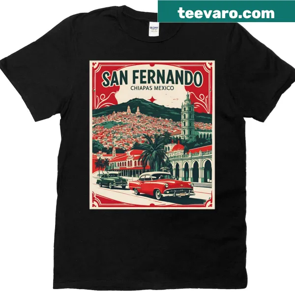 Vintage map of San Fernando Chiapas, Mexico on T-shirt