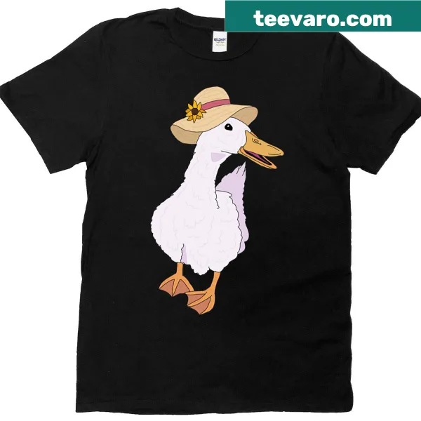 T-shirt with cute illustration of a Spring Aylesbury duck.