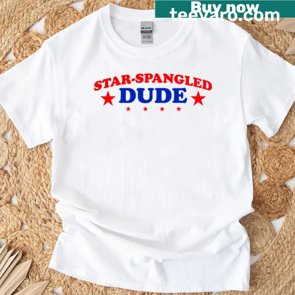 Playful graphic of a dude with stars and stripes