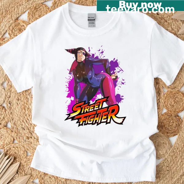 Street Fighter Anime Juri graphic t-shirt with an energetic design