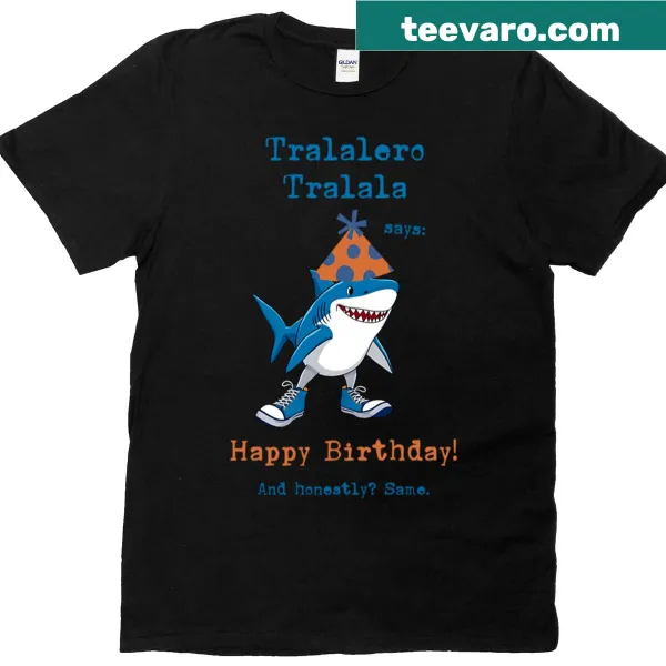 Cartoon shark with birthday wish text for kids