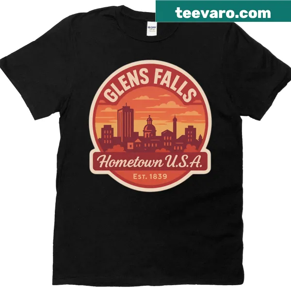 Retro Glens Falls skyline design on a vintage t-shirt