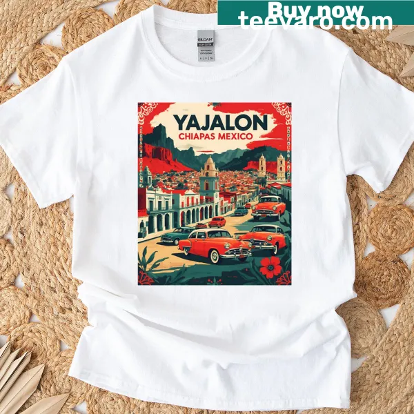Vintage travel map of Chiapas, Mexico on a t-shirt