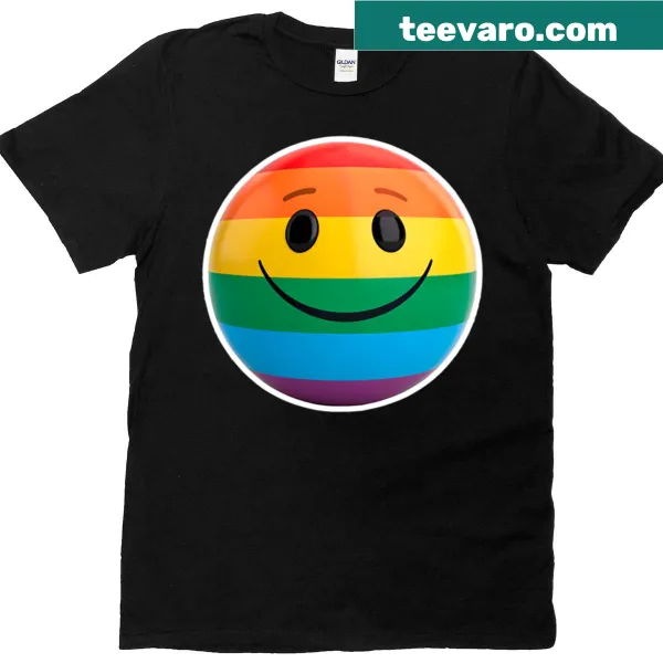 3D emoji graphic T-shirt celebrating Pride Month with playful design