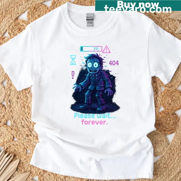 Funny 404 error loading screen graphic T-shirt
