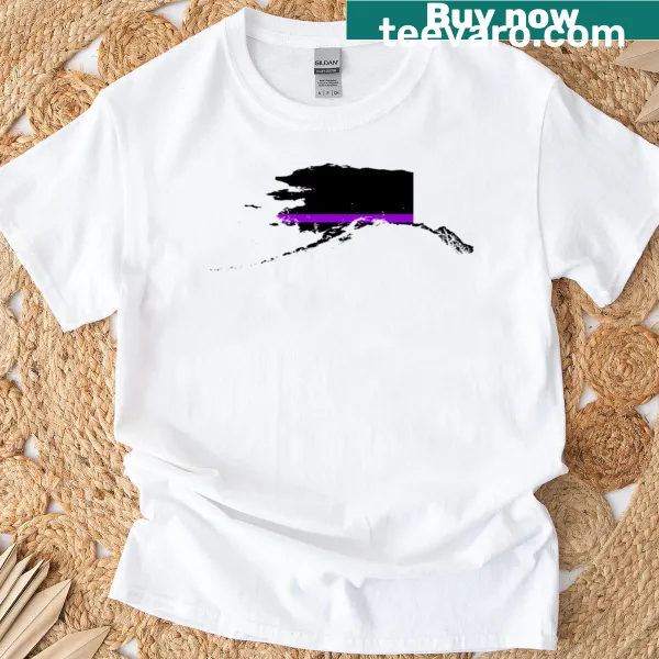 Illustration of Thin Purple Line with Alaskan scenery design