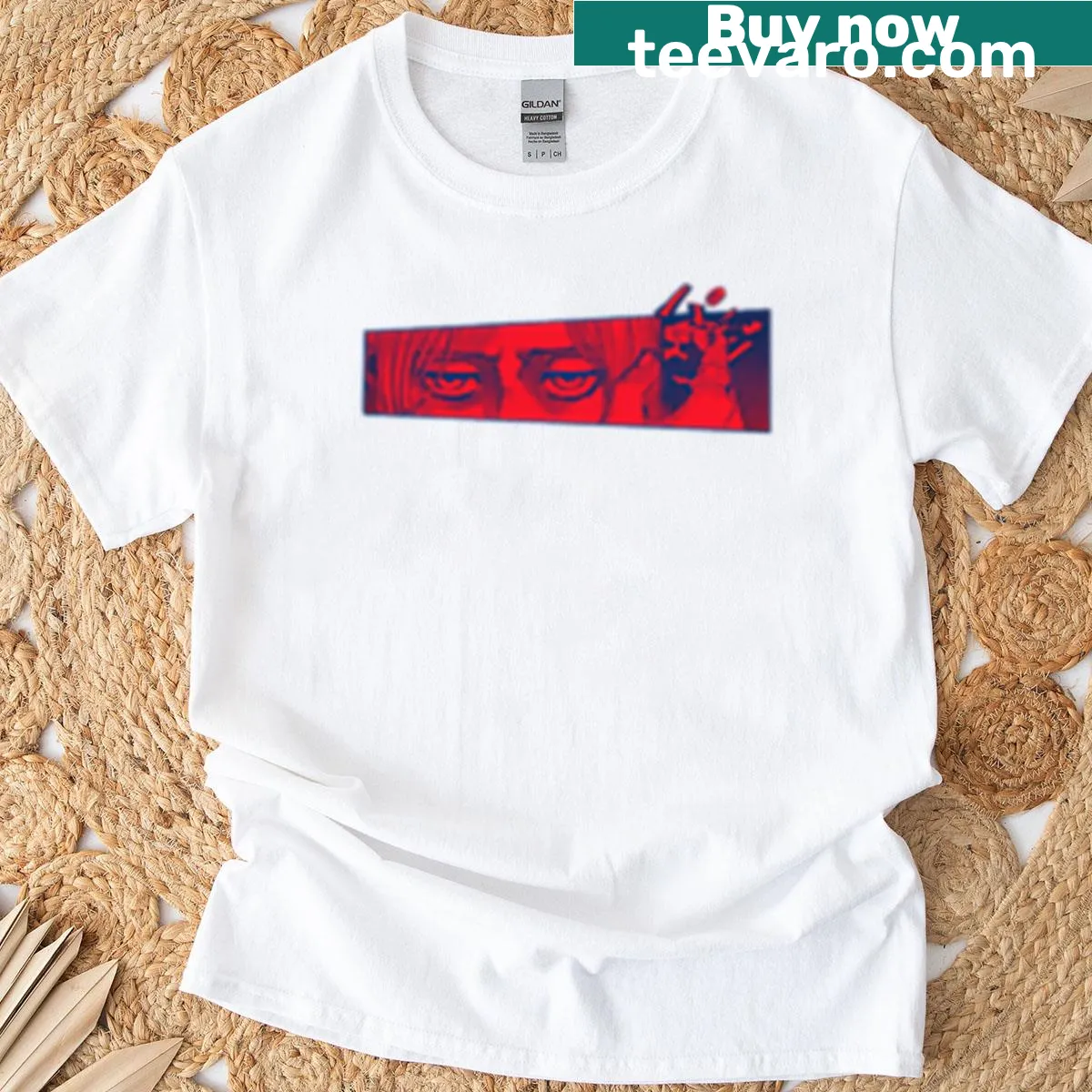 Oversized T-shirt featuring Annie Leonhart from Aot in detailed illustration — on a men's t-shirt