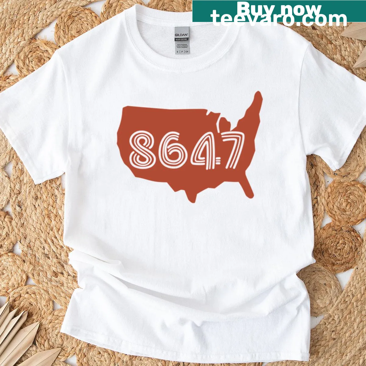 Impeach-themed T-shirt featuring US flag and bold text — on a men's t-shirt