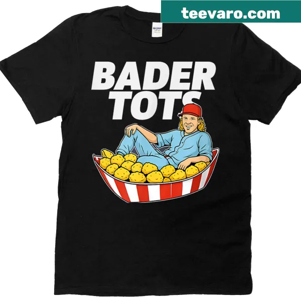 Youth baseball T-shirt featuring the Bader Tots Harrisons logo