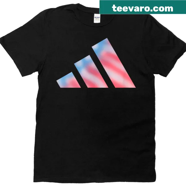 Americana badge graphic with three bars on a T-shirt