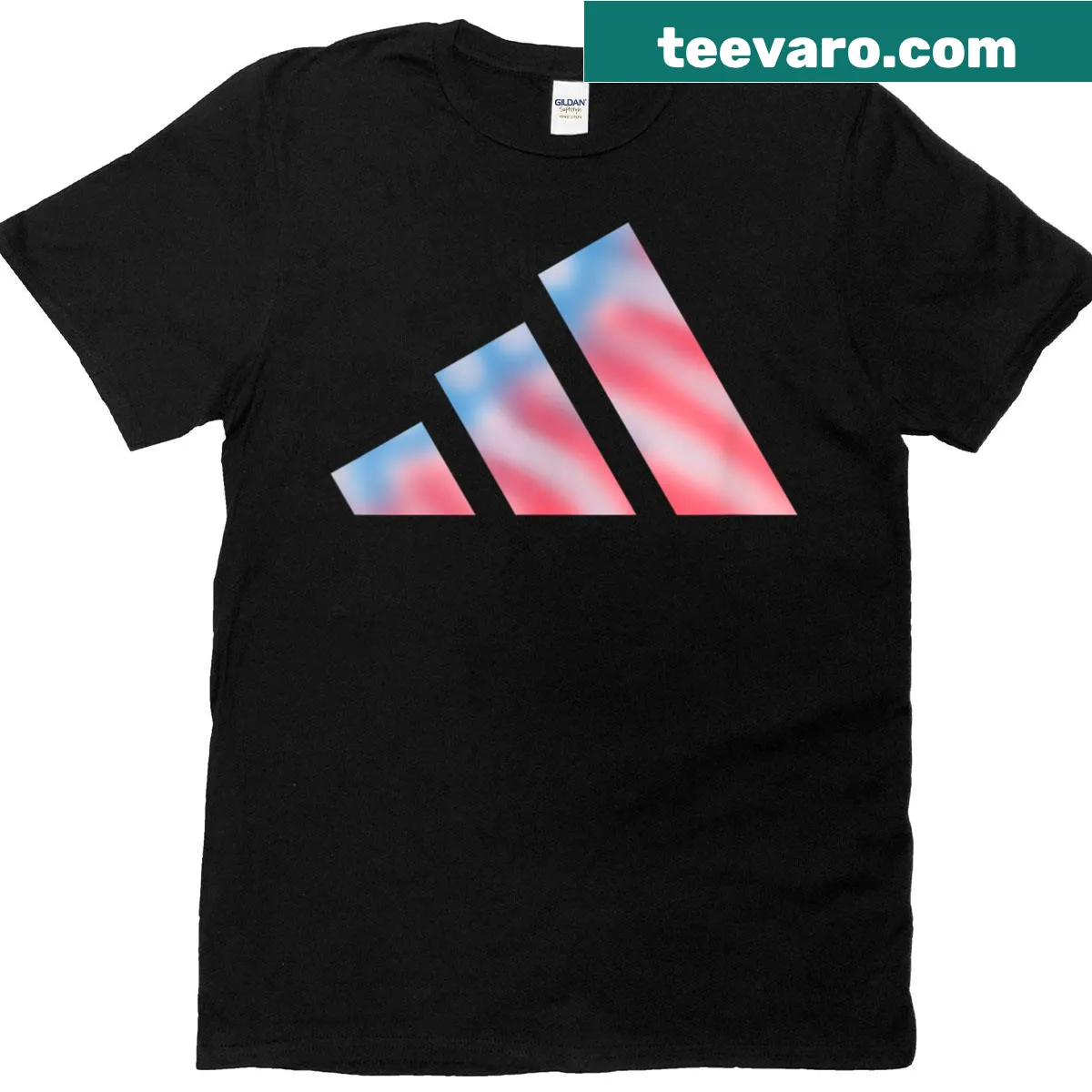 Americana badge graphic with three bars on a T-shirt — on a men's t-shirt