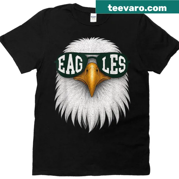 Funny T-shirt with a bald eagle wearing sunglasses