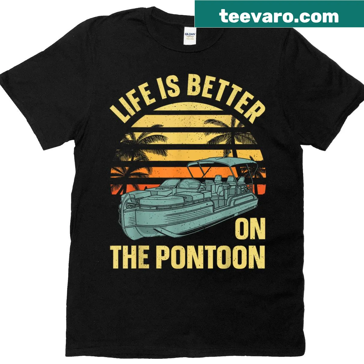 Pontoon captain graphic t-shirt for boating lovers — on a men's t-shirt