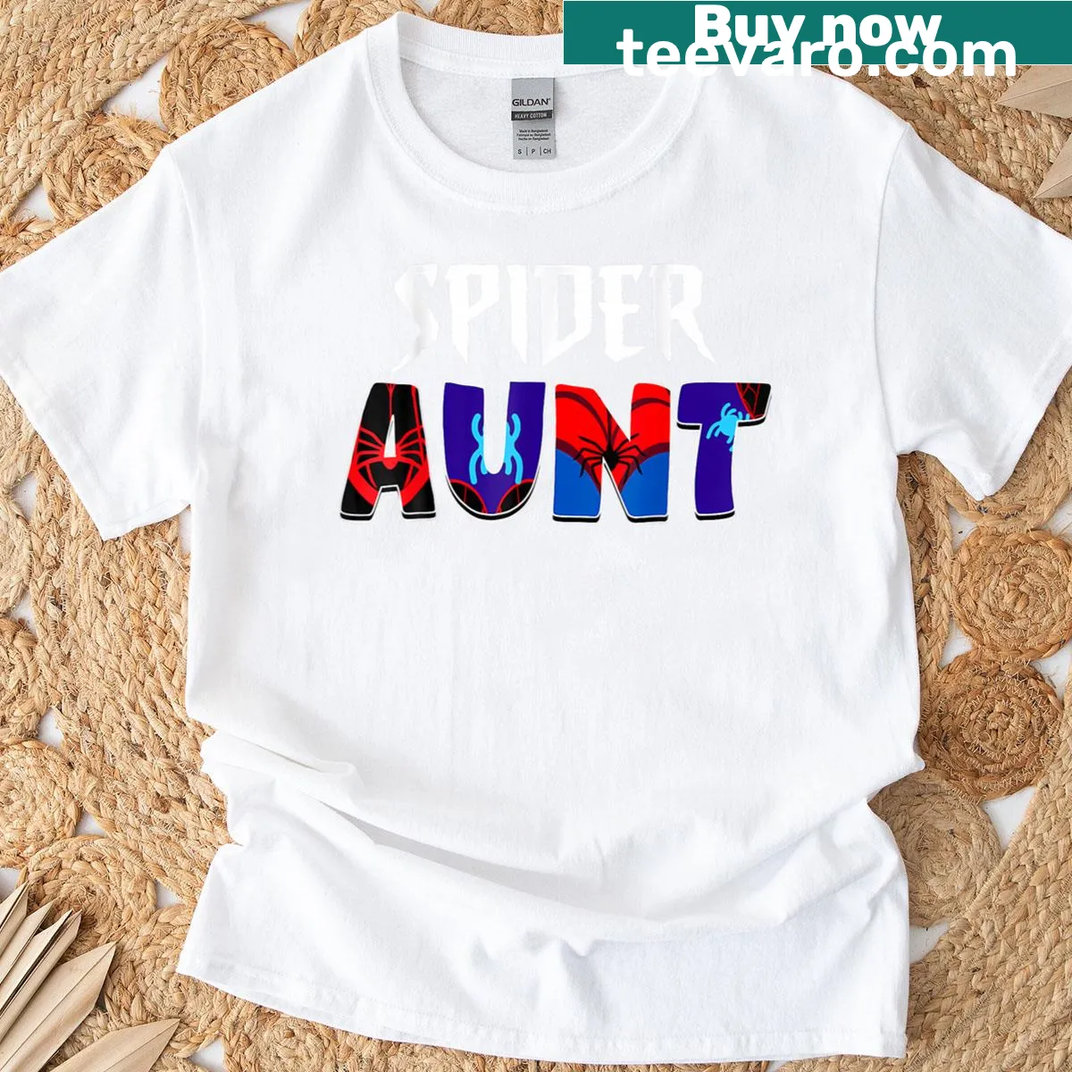 Playful Spider Aunt birthday party T-shirt for women and girls — on a men's t-shirt