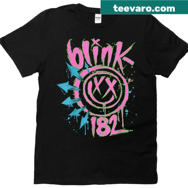 Neon graphic T-shirt featuring the Blink 182 band logo