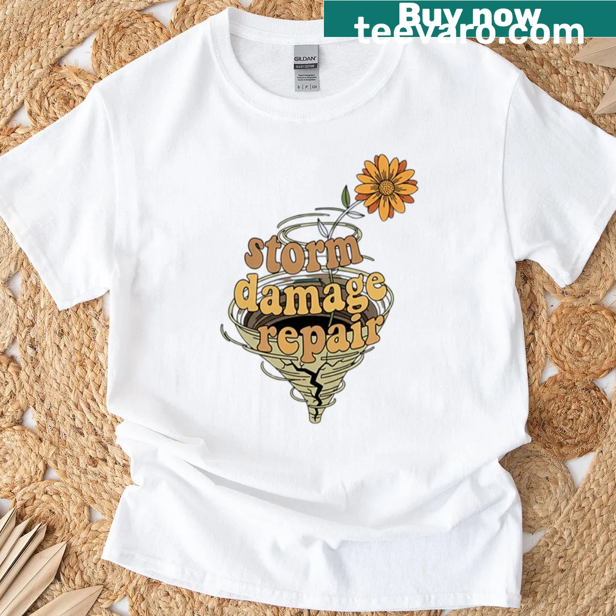 T-shirt featuring 'Bloom After The Storm' artwork by Egyape — on a men's t-shirt