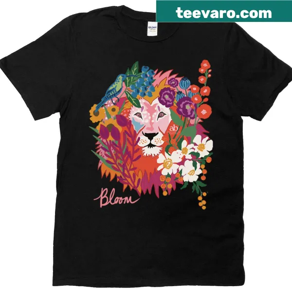 Elegant lion illustration intertwined with blooming flowers