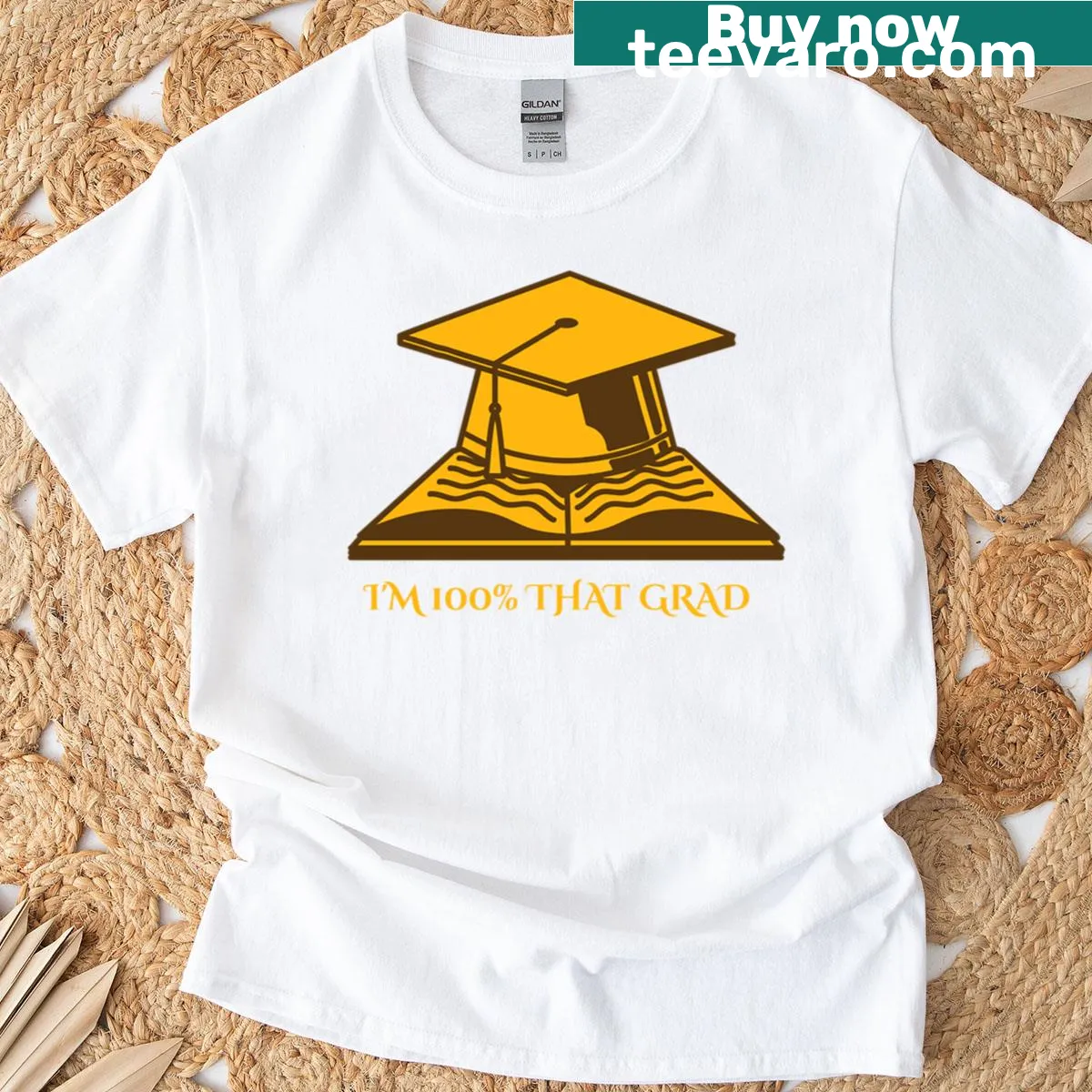 Inspirational graduation T-shirt with bold text — on a men's t-shirt