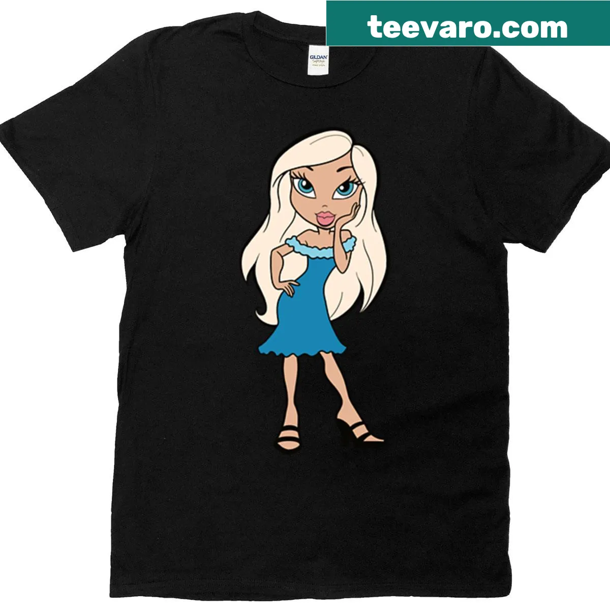 Bratz T-shirt featuring iconic doll silhouettes. — on a men's t-shirt