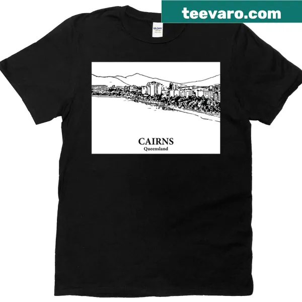 Graphic highlighting Cairns, Queensland on a T-shirt