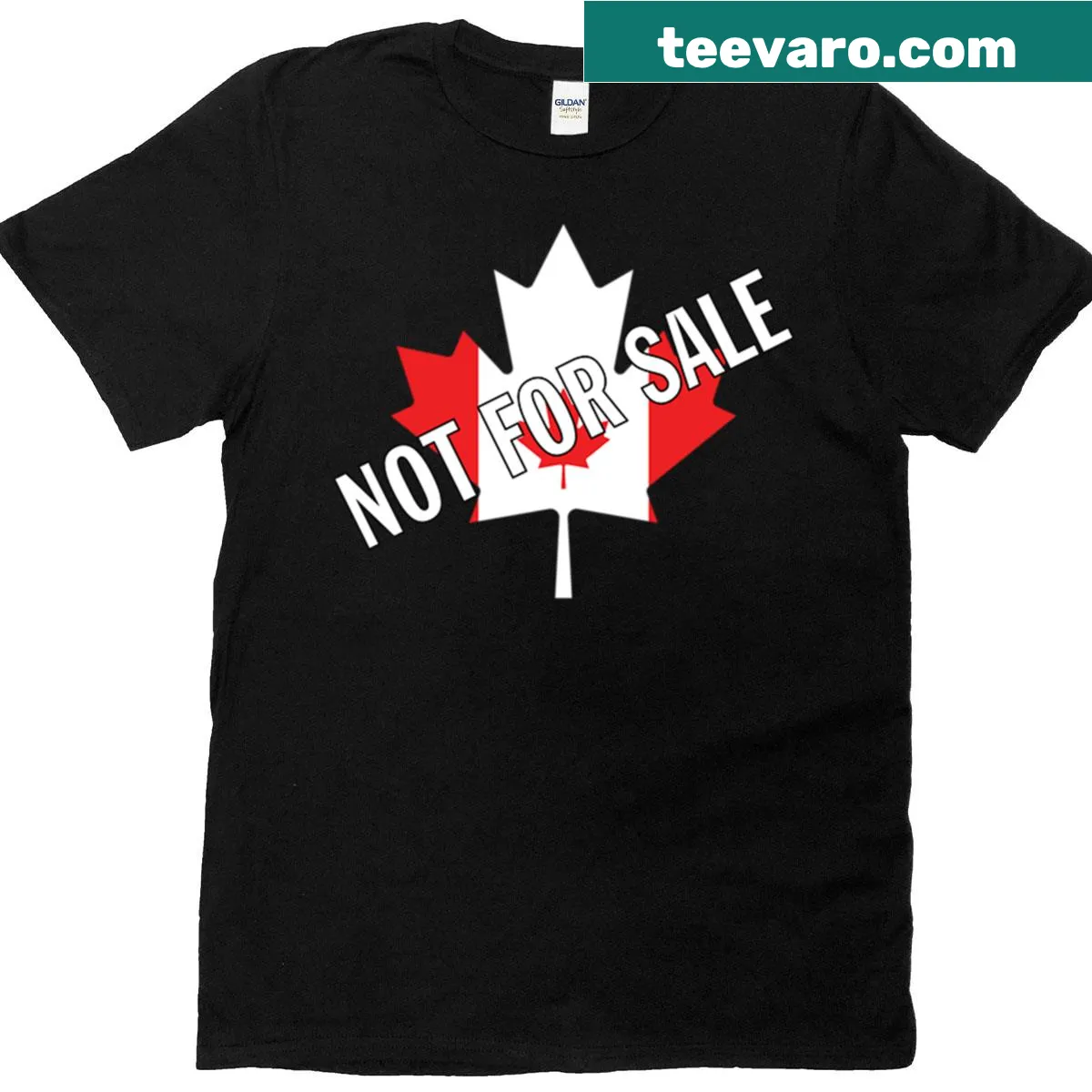 Patriotic t-shirt with Canada flag and maple leaf design. — on a men's t-shirt