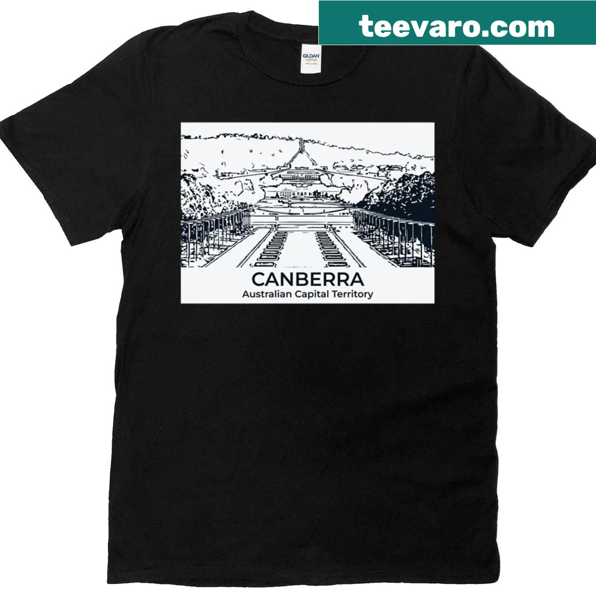 Canberra ACT themed t-shirt — on a men's t-shirt