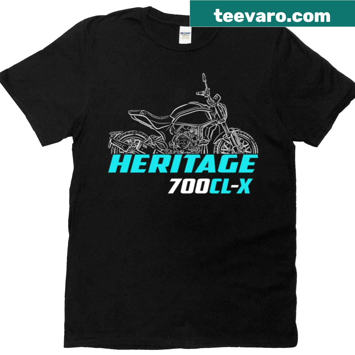 Cfmoto 700 Cl-x Heritage motorcycle graphic t-shirt for bikers. — on a men's t-shirt