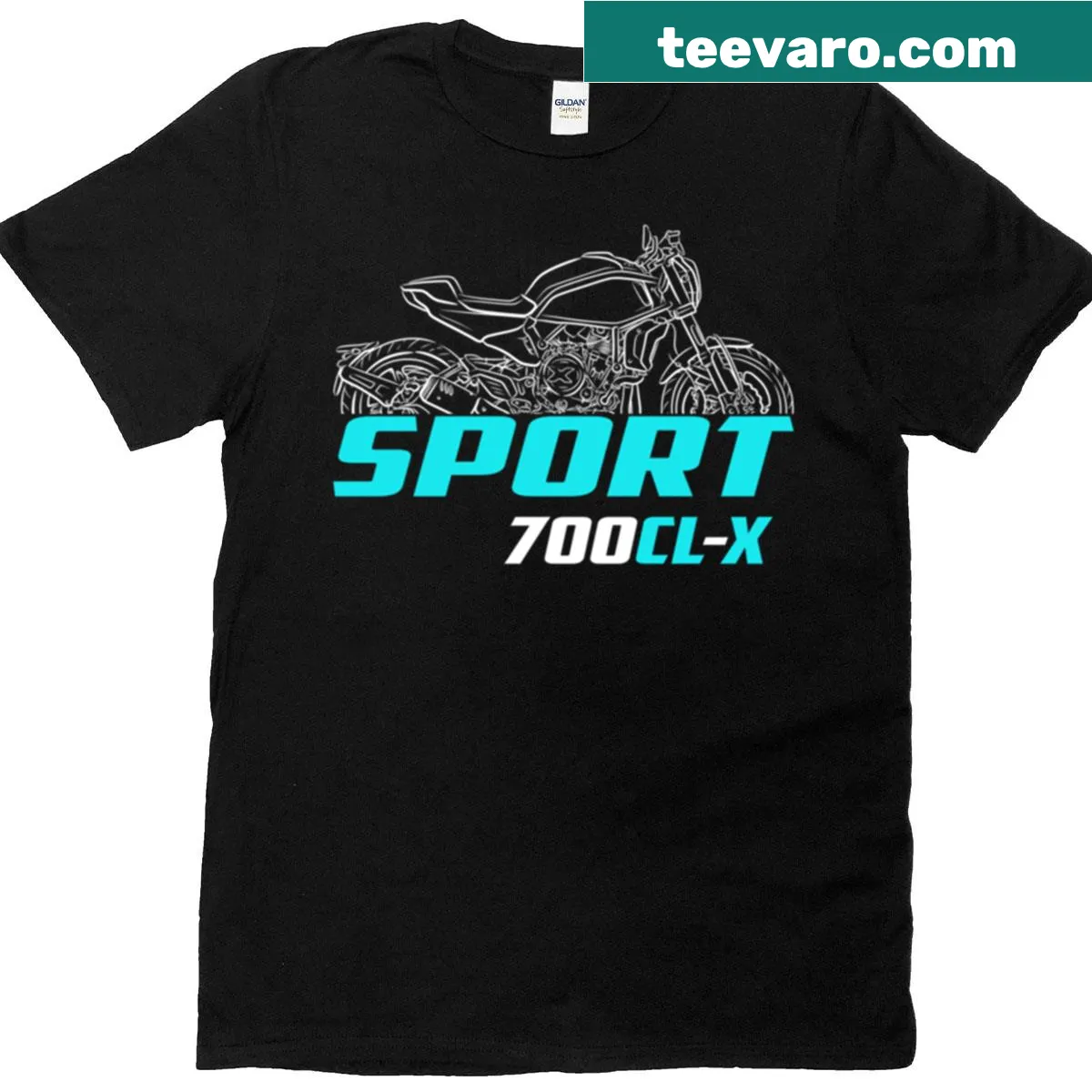 Cfmoto 700 CL-X Sport t-shirt with bold logo — on a men's t-shirt