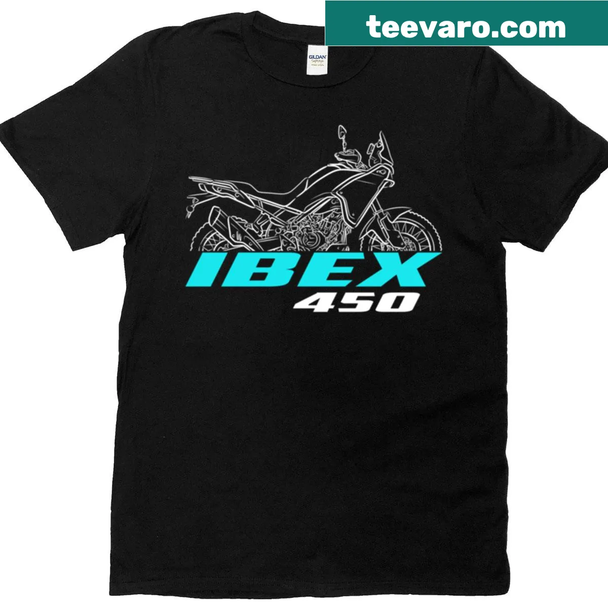 Cfmoto Ibex 450 motorcycle graphic T-shirt for bikers — on a men's t-shirt