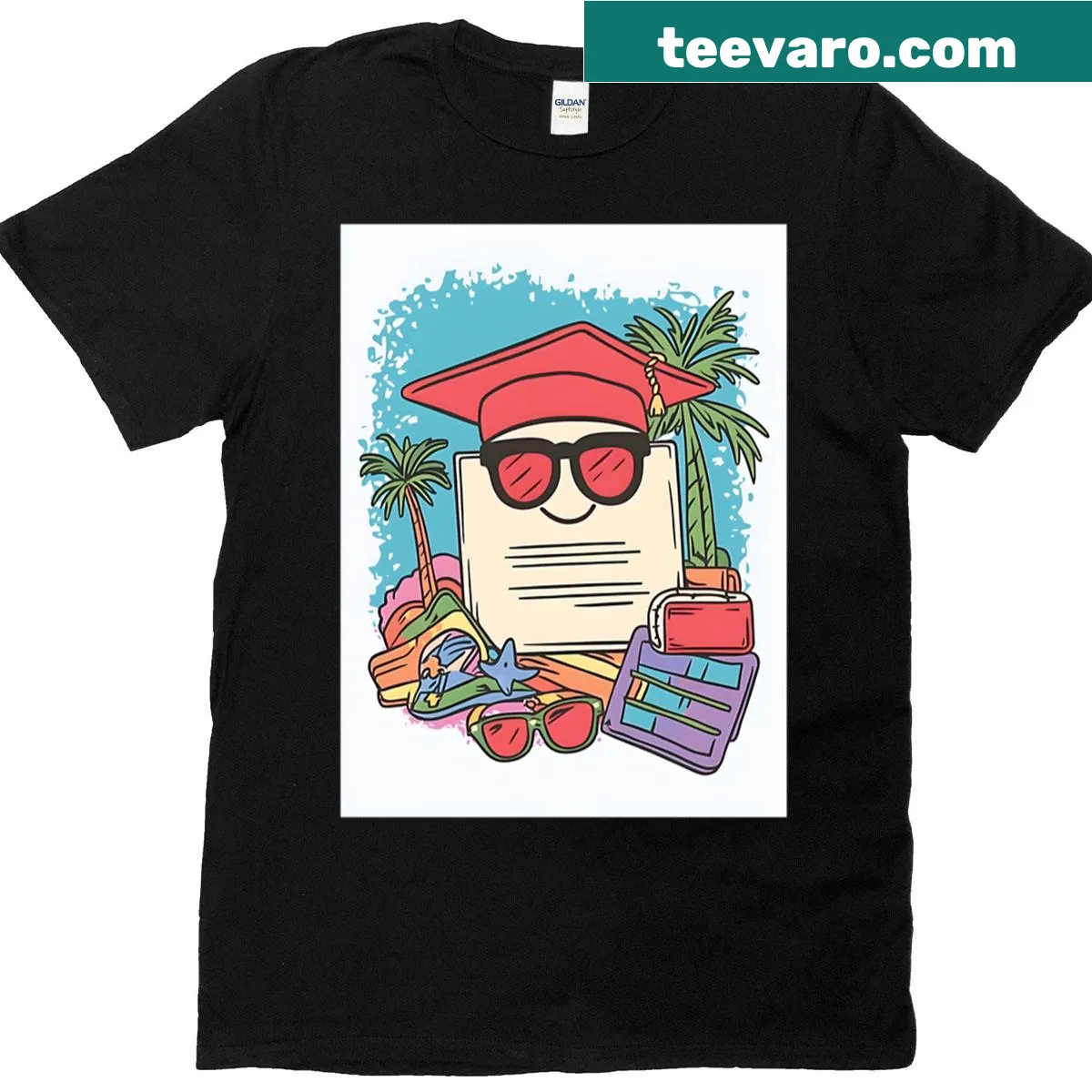 Oversized T-shirt featuring a playful diploma graphic — on a men's t-shirt