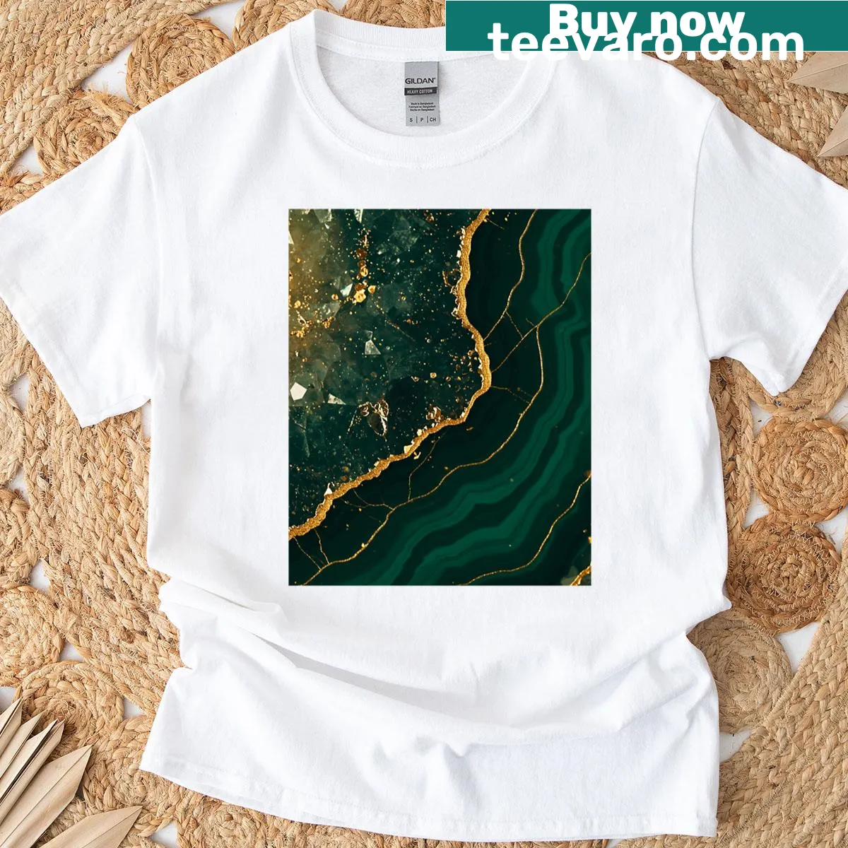 Crystalline forest edge graphic t-shirt — on a men's t-shirt