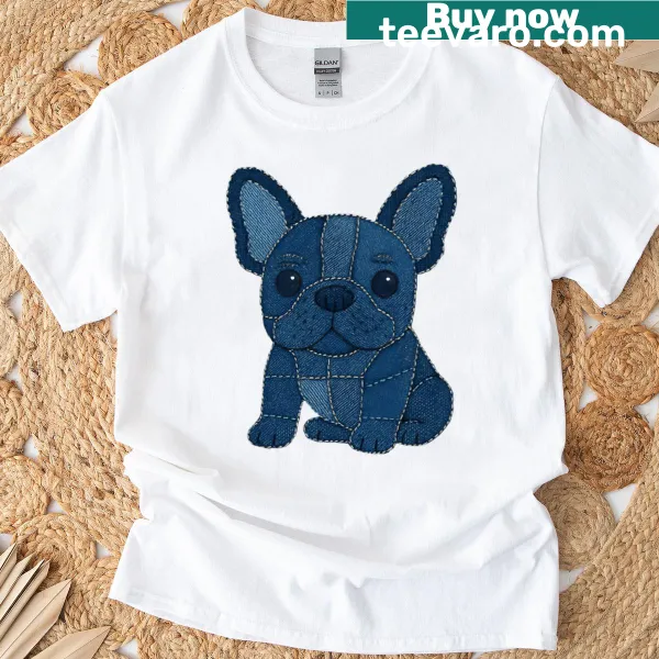 Cartoon design of a French Bulldog puppy on t-shirt