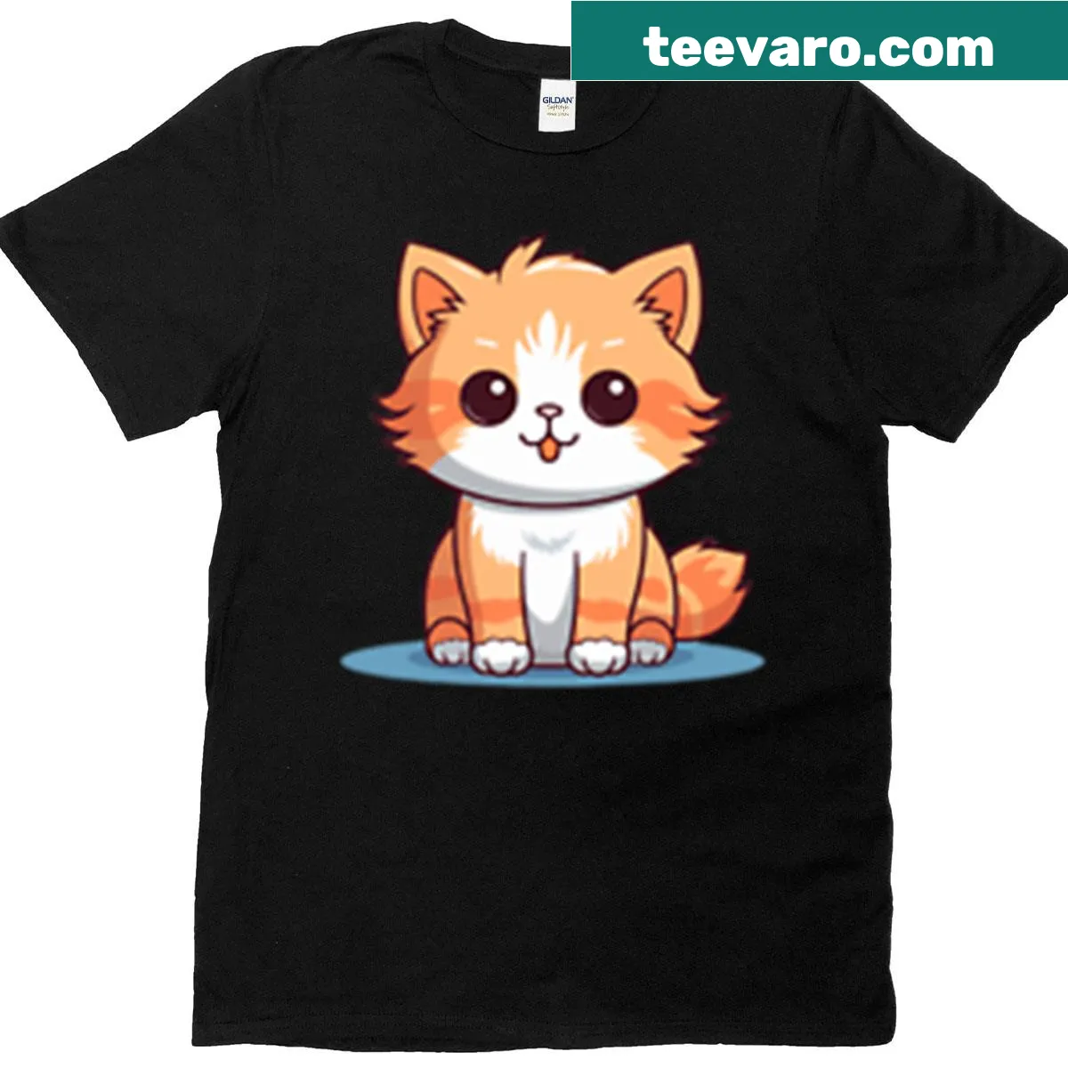 Adorable kitten illustration on a premium T-shirt — on a men's t-shirt