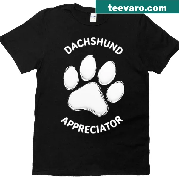 Illustrated dachshunds on an oversized T-shirt for dog lovers