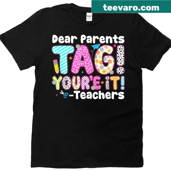 Teacher T-shirt with a message for parents on the last day of school