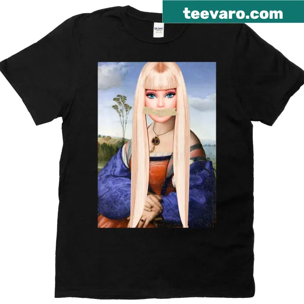 Art-inspired t-shirt featuring a doll head digital artwork