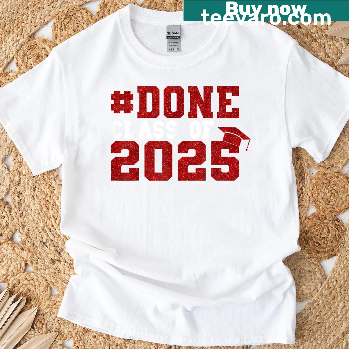 Graduation t-shirt for Class of 2025 with bold text. — on a men's t-shirt