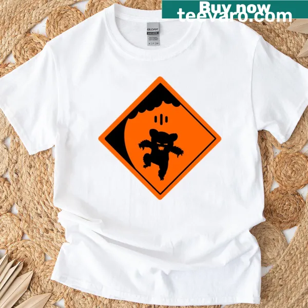 Playful t-shirt featuring humorous drop bear graphic.