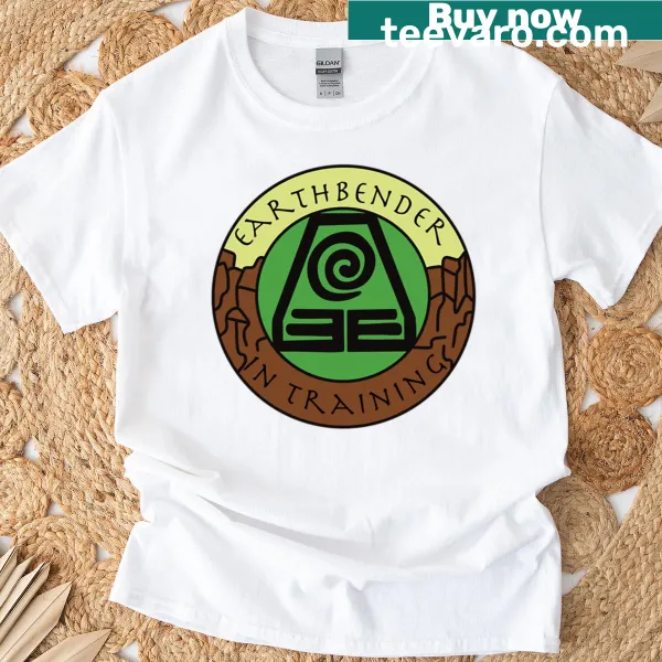 Illustration of an Earthbender training on a fantasy-themed t-shirt