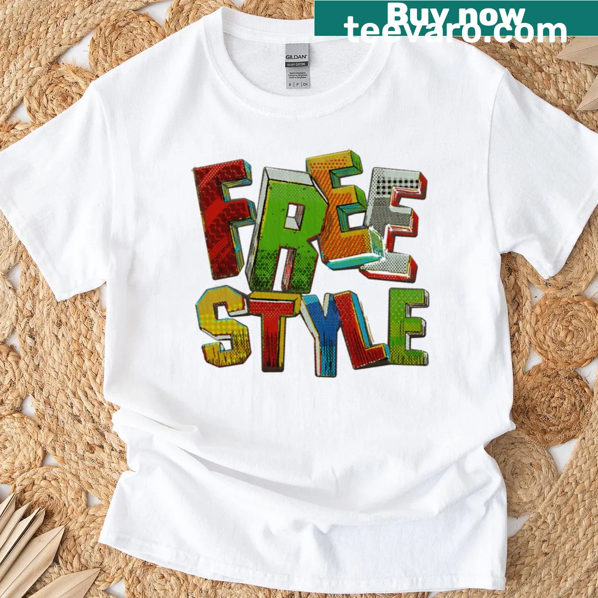 Freestyle typography and doodle art graphic T-shirt. — on a men's t-shirt